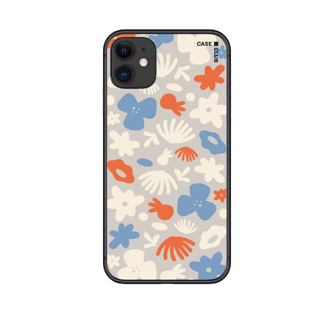 dark blue flower pattern